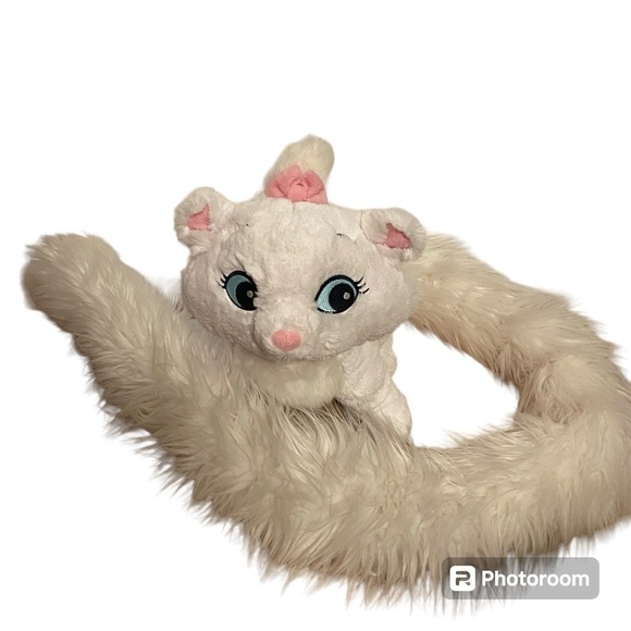 Disney Aristocats Marie Plush Animal Cat Stuffed Extra Long Tail Kids Toy White - Picture 1 of 7
